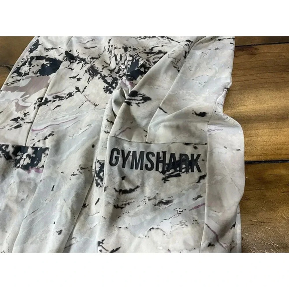 GYMSHARK | ORI LEGGINGS White Marble Print High Rise 7/8 Length Size Small - Picture 4 of 7